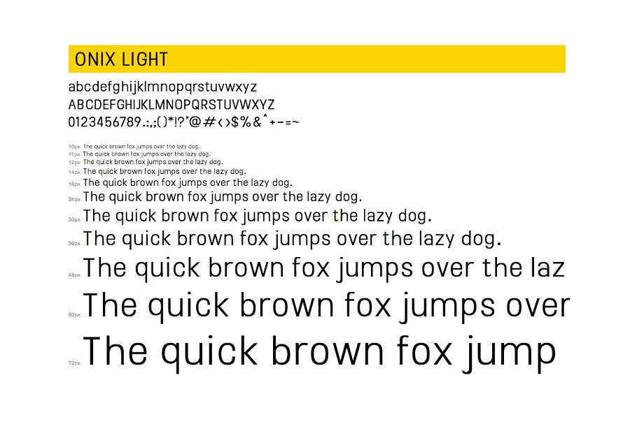 Пример шрифта Onix Light